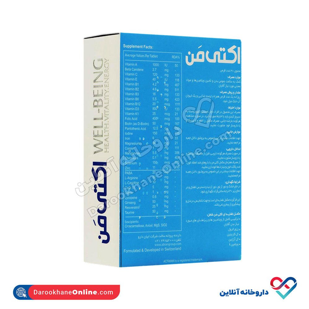 تصویر قرص اکتی من ابیان دارو 30 عدد